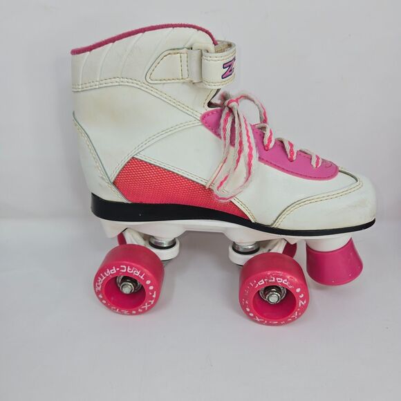 Pacer Girls' Roller Skates ZTX SR Series Pink White Leather Youth Size 3 VG - Picture 14 of 16